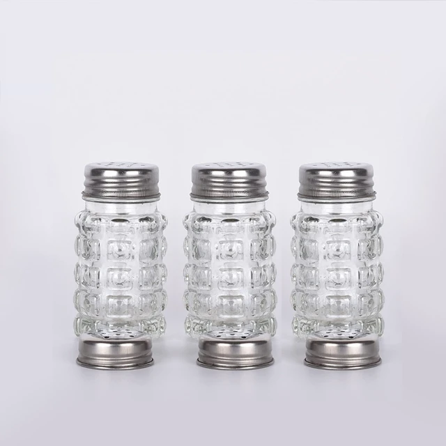 Alt view image 5 of 6 - Retro Style Salt and Pepper Shakers with Stainless Tops, Set of 2