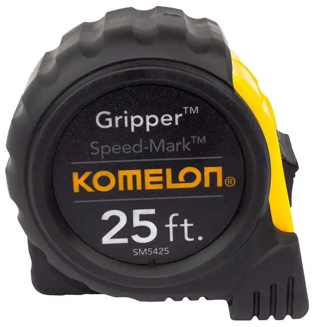 Alt view image 2 of 4 - Komelon SM5425 Speed Mark Gripper Acrylic Coated Steel Blade Measuring Tape, 1-Inch x 25ft, White