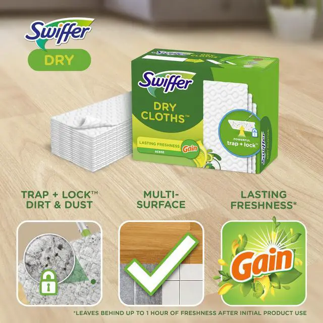 Alt view image 7 of 7 - Swiffer Sweeper Dry Sweeping Cloth Refills, Gain Original, 32 Count