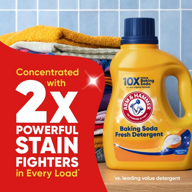 Alt view image 3 of 5 - ARM & HAMMER Baking Soda Fresh Liquid Laundry Detergent, Sparkling Fresh, 110 Fl Oz