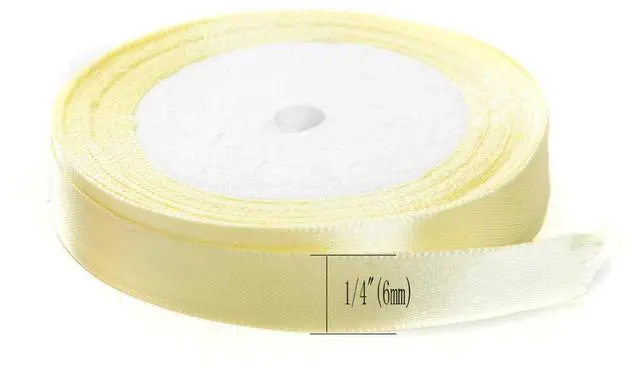 Alt view image 2 of 2 - Satin Ribbon 1/4" x 25yds, Solid Color, Light Yellow