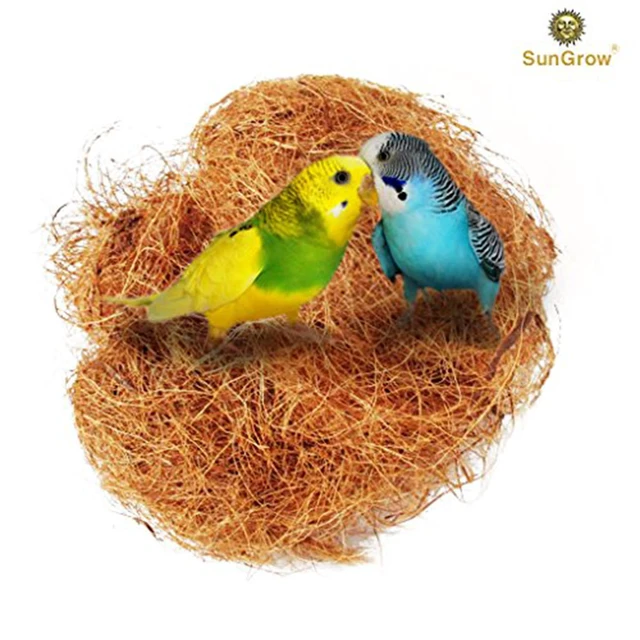 Alt view image 6 of 7 - SunGrow Finch Coconut Fiber 1.5 oz, Loose Bedding Substrate and Nesting Material for Birds Nest Cages - Budgie, Canary, Hummingbird, Parakeet