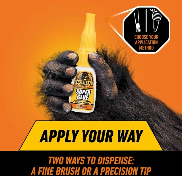 Alt view image 3 of 6 - Gorilla Super Glue Brush and Nozzle Two-Way Applicator, Clear, 12g