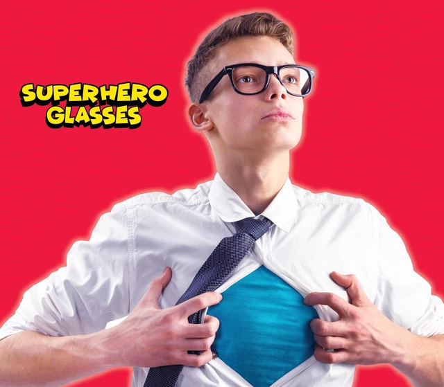 Alt view image 2 of 7 - Kangaroo Classic Black Fake Superhero Glasses Frames for Adults Cosplay
