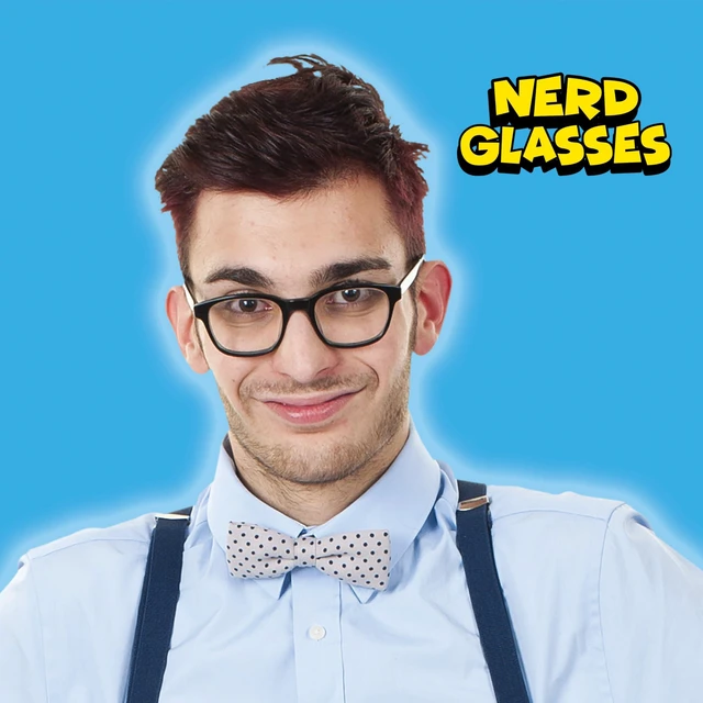Alt view image 6 of 7 - Kangaroo Classic Black Fake Superhero Glasses Frames for Adults Cosplay