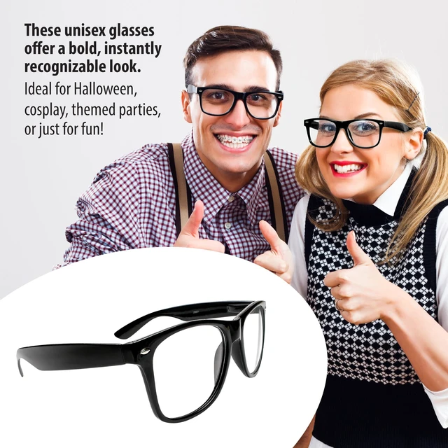 Alt view image 7 of 7 - Kangaroo Classic Black Fake Superhero Glasses Frames for Adults Cosplay