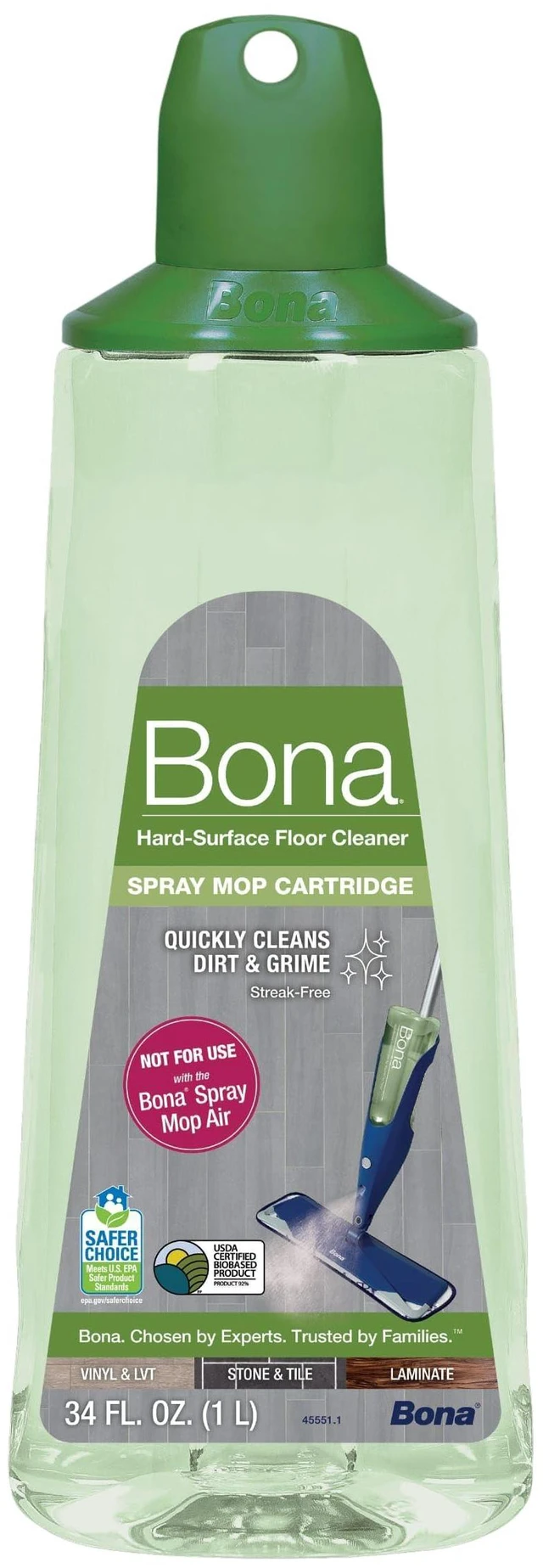 Main image of Bona Multi-Surface Hard Floor Cleaner Spray Mop Cartridge 34 fl oz