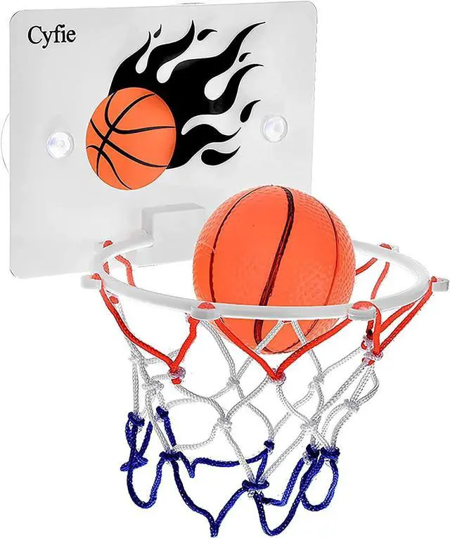 Main image of CYFIE Suction Cup Basketball Hoop Toddler, Bathtub Bath Toys, Slam Dunk Games for Kids Girls Boys Office Desk Bathroom