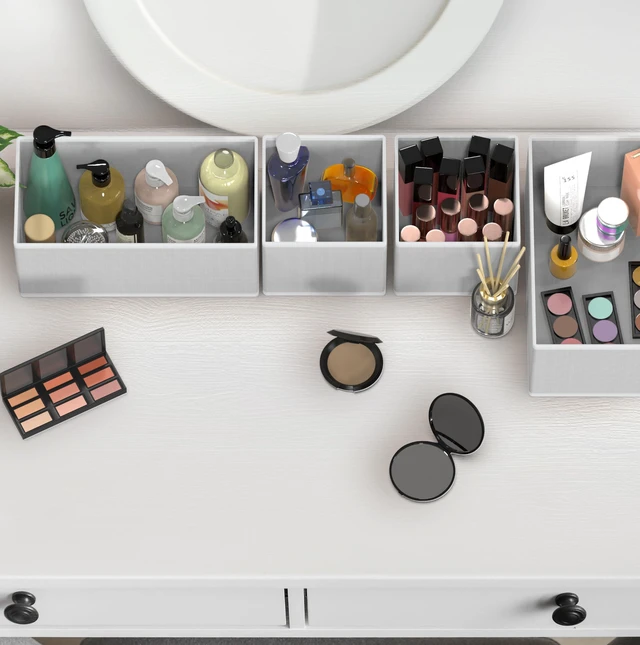 Alt view image 7 of 7 - Set of 4 Gray Simple Houseware Underwear Drawer Organizer
