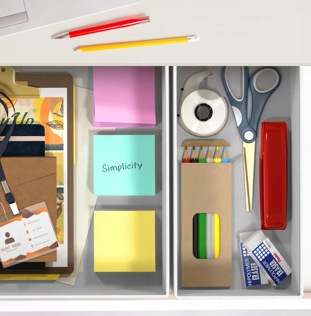 Alt view image 2 of 7 - Set of 4 Gray Simple Houseware Underwear Drawer Organizer