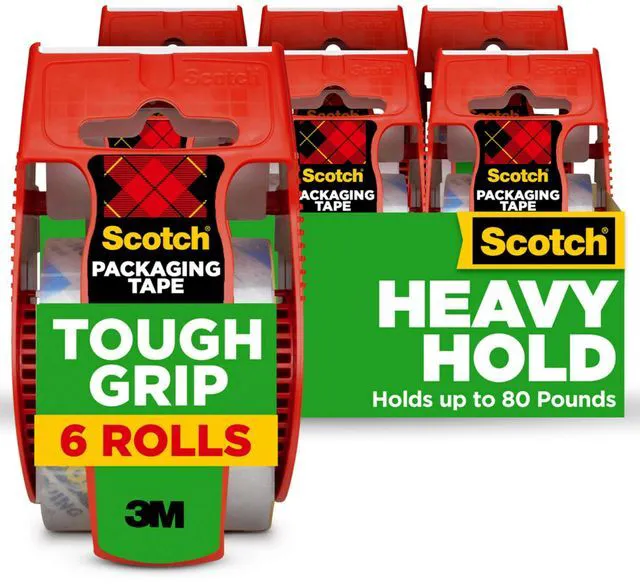 Main image of Scotch Tough Grip Moving Packing Tape, Clear, 1.88in x 22.2yd