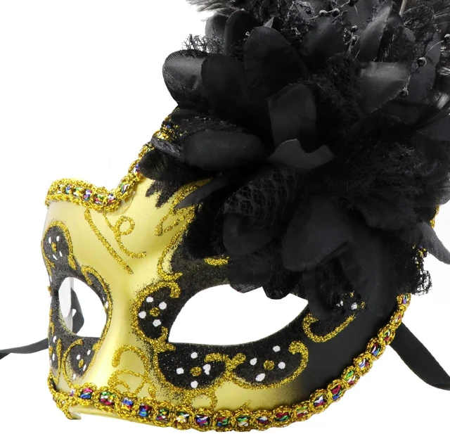 Alt view image 3 of 7 - Coddsmz Women Feather Masquerade Mask Venetian Party Mardi Gras Princess Fancy Dress Halloween Costume
