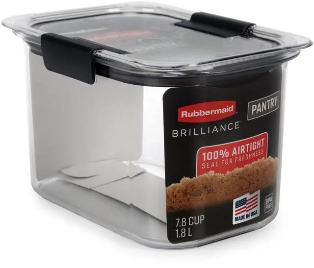 Main image of Rubbermaid Brilliance 7.8 Cup BPA-Free Airtight Food Storage Container, Leak-Proof, Dishwasher-Safe