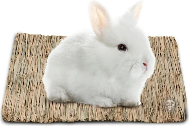 Main image of SunGrow Rabbit Grass Mat, Handmade Edible Bunny Cage Accessory, 1pc