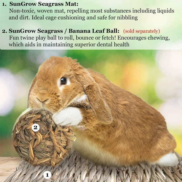 Alt view image 3 of 4 - SunGrow Rabbit Grass Mat, Handmade Edible Bunny Cage Accessory, 1pc