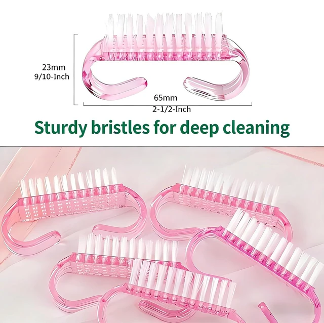 Alt view image 3 of 6 - 12-Pack Handle Grip Nail Brush Assorted Color, Fingernail Scrub Brushes for Toes and Nails, Pedicure Brushes for Men and Women