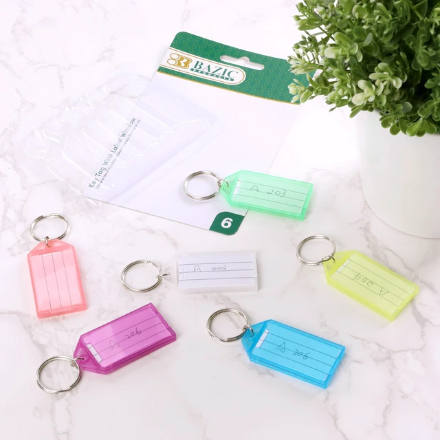 Alt view image 5 of 6 - BAZIC Key Tags with Holder & Label Window, 6 Pack