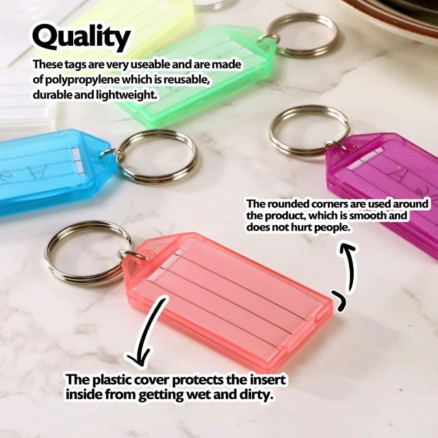 Alt view image 6 of 6 - BAZIC Key Tags with Holder & Label Window, 6 Pack