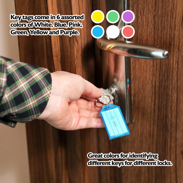 Alt view image 4 of 6 - BAZIC Key Tags with Holder & Label Window, 6 Pack