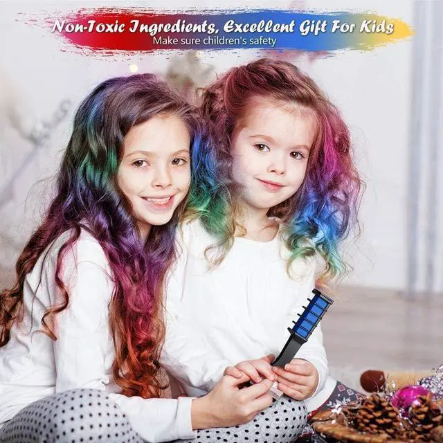 Alt view image 5 of 7 - LAWOHO Hair Chalk Comb 6 Colors Temporary Hair Dye Marker Gift for Girls Kids Adults Halloween Christmas Birthday Party Cosplay