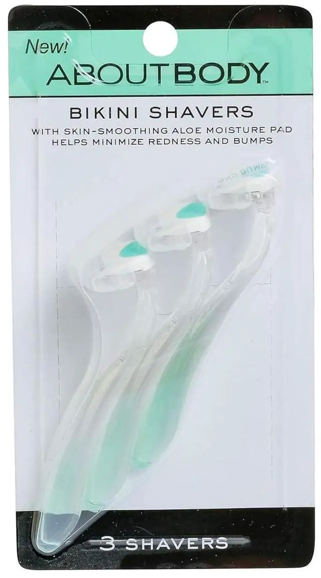 Main image of About Body Bikini Shavers - 3 Gentle Beauty Groomers with Japanese Steel Razor, Skin-Soothing Aloe Moisture Pad for Shaving, Exfoliating & Trimming Intimate Areas