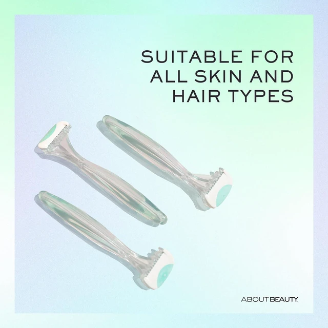 Alt view image 3 of 7 - About Body Bikini Shavers - 3 Gentle Beauty Groomers with Japanese Steel Razor, Skin-Soothing Aloe Moisture Pad for Shaving, Exfoliating & Trimming Intimate Areas
