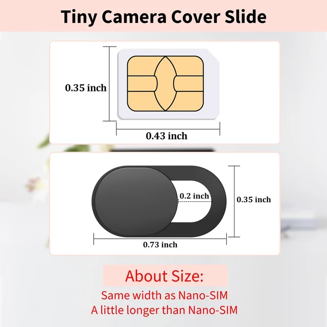 Alt view image 2 of 6 - Yilador Webcam Cover (3 Pack), 0.03inch Ultra Thin Slide for Laptop, iPhone, iPad, MacBook, iMac, PC - Black
