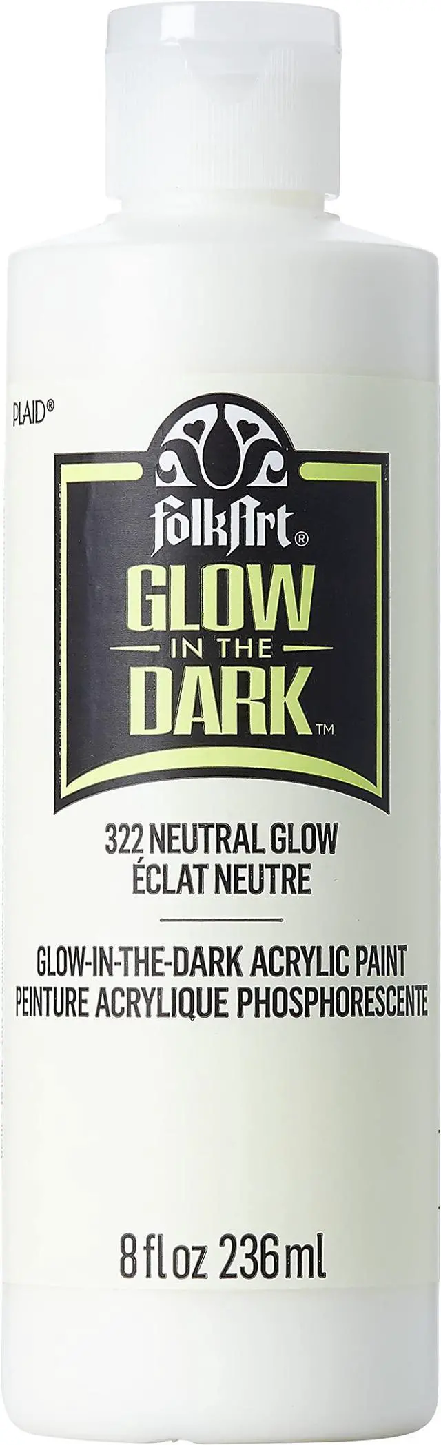 Main image of FolkArt Glow in the Dark Acrylic Paint 8oz Neutral