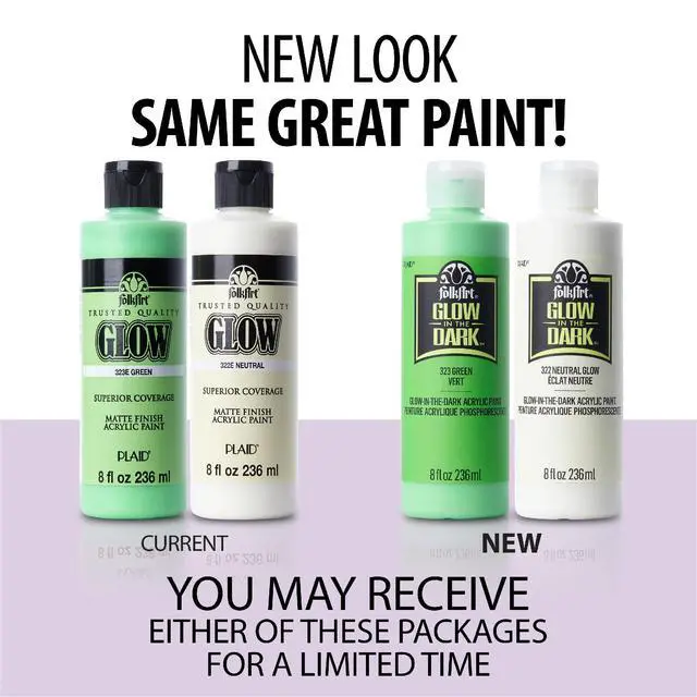 Alt view image 4 of 7 - FolkArt Glow in the Dark Acrylic Paint 8oz Neutral