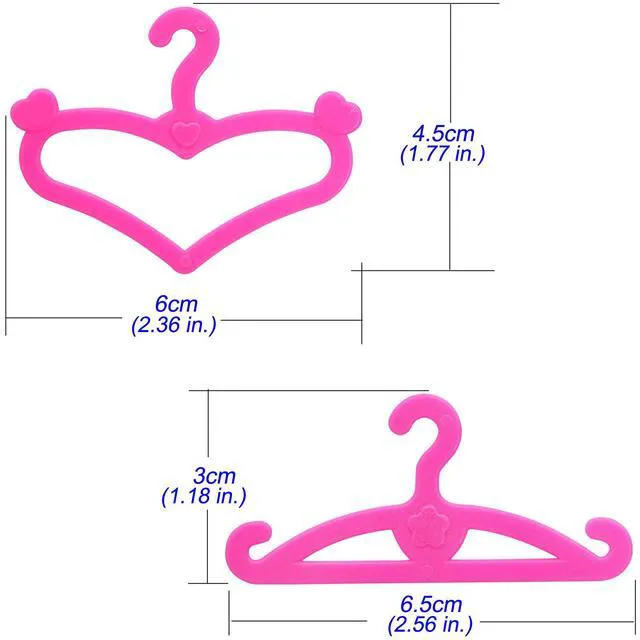 Alt view image 4 of 6 - 62 Pcs Pink Plastic Hangers for 11.5Inch Doll Clothes Gown Dress Outfit Holders Accessories