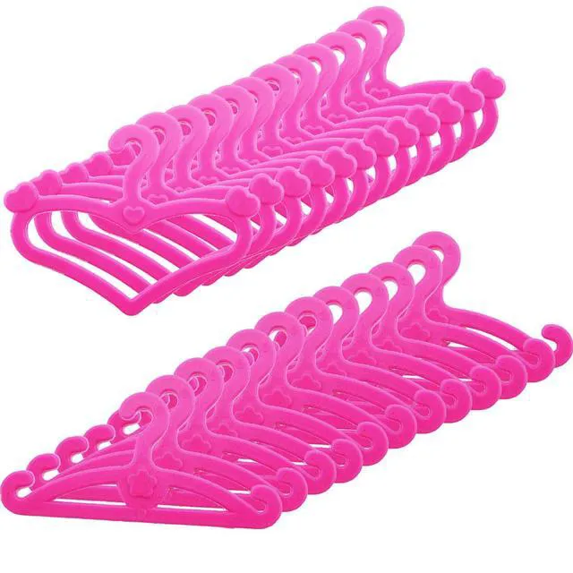 Alt view image 3 of 6 - 62 Pcs Pink Plastic Hangers for 11.5Inch Doll Clothes Gown Dress Outfit Holders Accessories