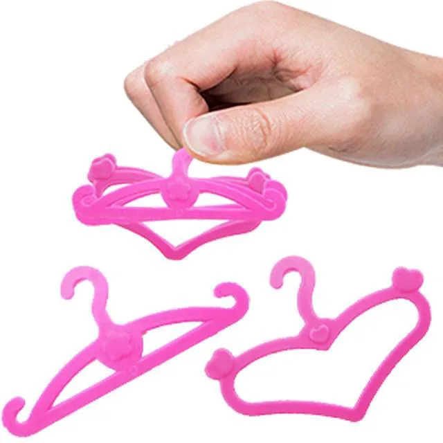 Alt view image 5 of 6 - 62 Pcs Pink Plastic Hangers for 11.5Inch Doll Clothes Gown Dress Outfit Holders Accessories
