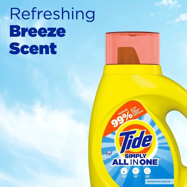 Alt view image 2 of 6 - Tide Simply Liquid Laundry Detergent Refreshing Breeze 32fl oz 24 Loads
