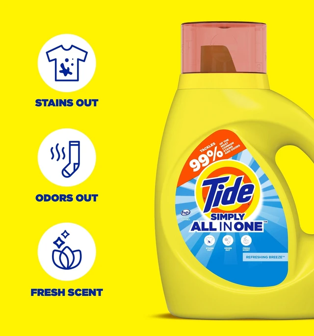 Alt view image 4 of 6 - Tide Simply Liquid Laundry Detergent Refreshing Breeze 32fl oz 24 Loads