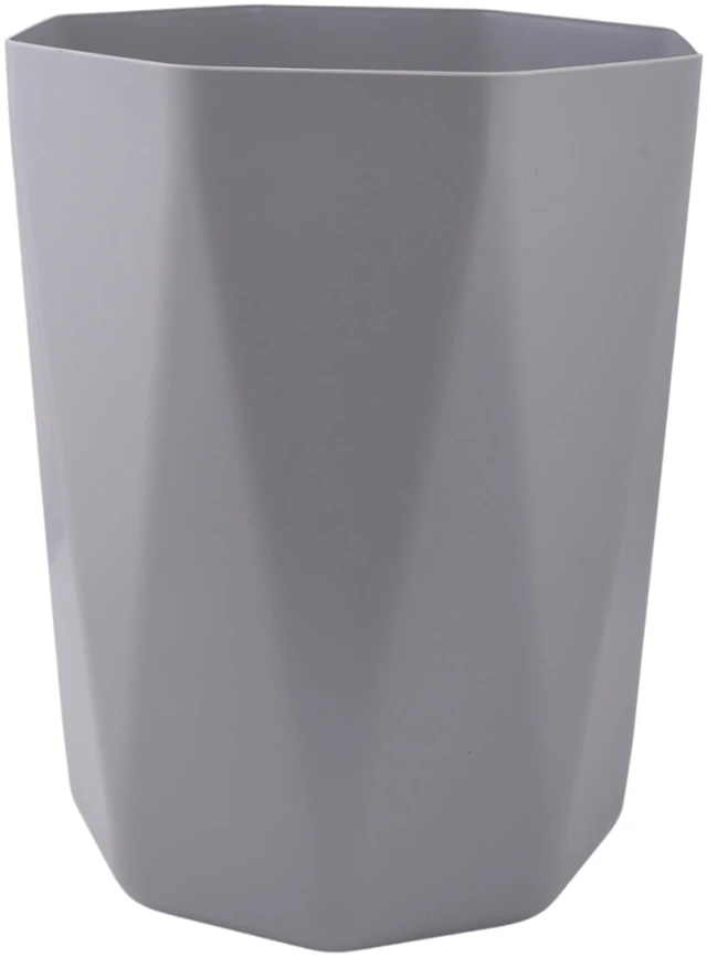 Main image of Mainstays 5Gal Gray Geometric Bathroom Wastebasket, Open Top, Polypropylene