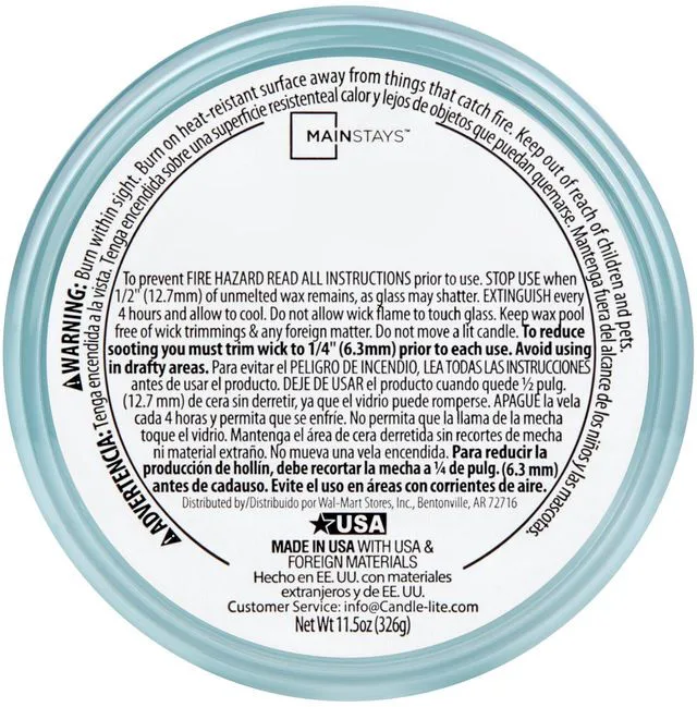 Alt view image 4 of 6 - Mainstays 3-Wick Scented Glass Jar Candle, Salted Sea Spray, 11.5 oz, 4 Pack