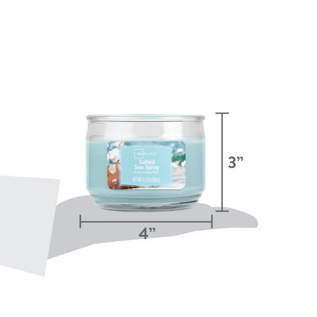 Alt view image 2 of 6 - Mainstays 3-Wick Scented Glass Jar Candle, Salted Sea Spray, 11.5 oz, 4 Pack
