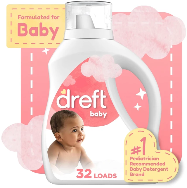 Main image of Dreft Unscented Liquid Laundry Detergent for Babies, Tackles 100% of Common Baby Stains, 42 fl oz, 32 Loads