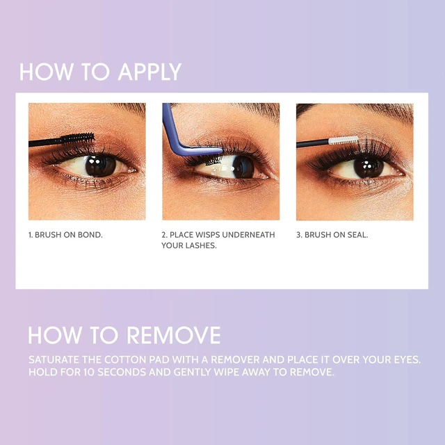 Alt view image 2 of 6 - KISS Falscara DIY Eyelash Extension Bond & Seal with Biotin & Vitamin E, Strong Gentle Comfortable Lash Adhesive, Use with Falscara Lash Wisps, Remover, Applicator