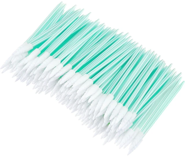 Main image of Chinco 200 Pcs 2.56" Sponge Tip Cleaning Swabs, Green
