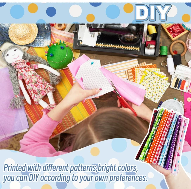 Alt view image 2 of 7 - 150Pcs 4"x4" (10x10cm) Cotton Craft Fabric Pre-Cut Quilt Squares, DIY Sewing Quarters, Patchwork Sheets