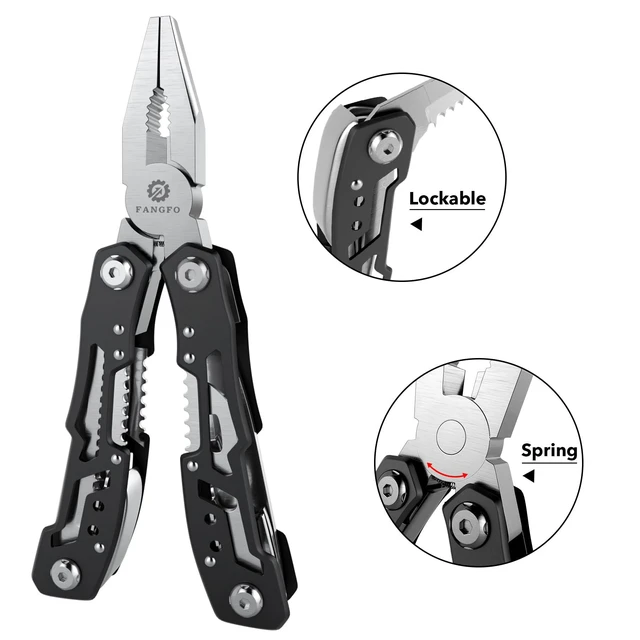 Alt view image 5 of 6 - 14-In-1 Multitool with Safety Locking, Stainless Steel Pliers, Pocket Knife, Bottle Opener, Screwdriver, Nylon Sheath for Survival, Camping, Hunting, Hiking, 1 Pcs
