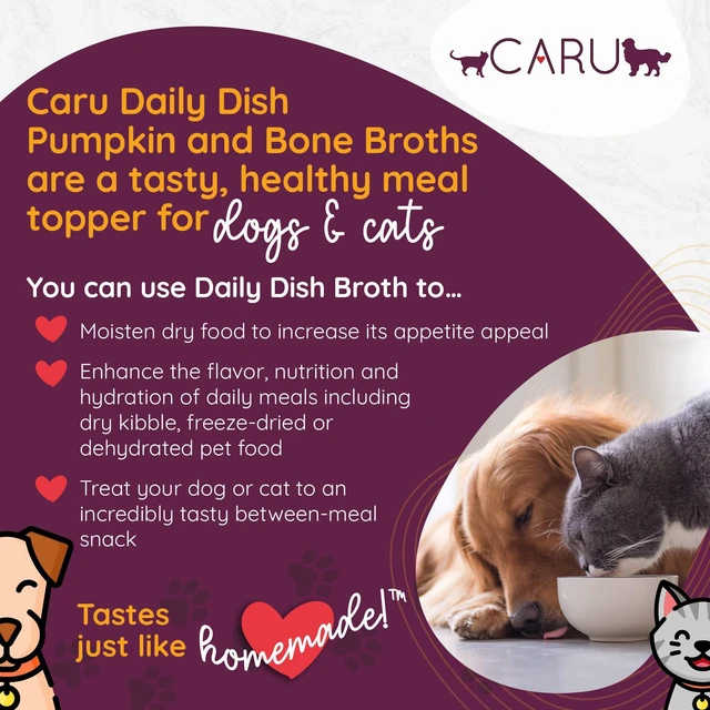 Alt view image 5 of 6 - Caru Daily Dish Chicken Bone Broth Topper for Dogs and Cats, 17.6 oz, 1 Pack