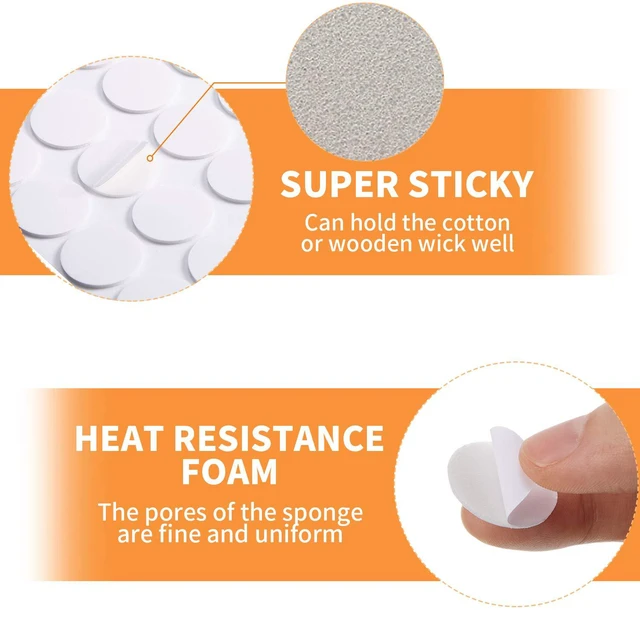Alt view image 2 of 6 - 500 Pieces Double-Sided Heatproof Candle Wick Stickers for Candle Making