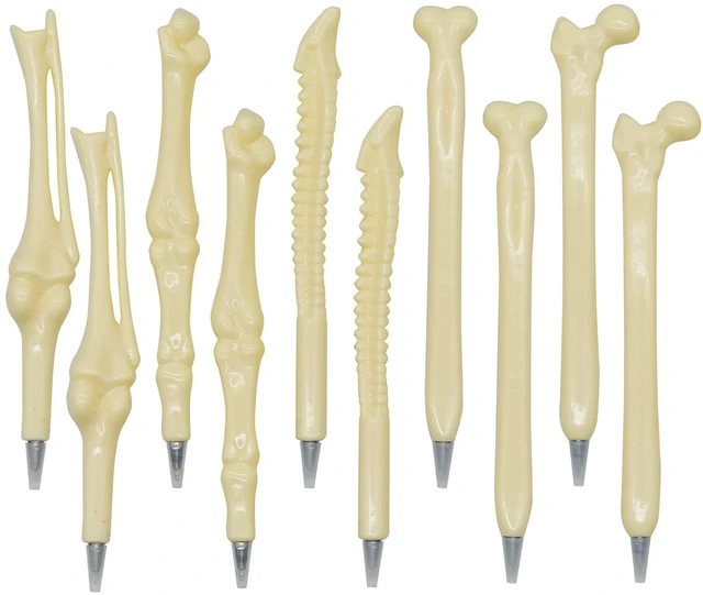 Main image of Maydahui 10 PCS Bone Shape Halloween Ballpoint Pens 0.7mm Black Ink
