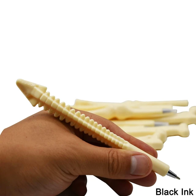Alt view image 6 of 6 - Maydahui 10 PCS Bone Shape Halloween Ballpoint Pens 0.7mm Black Ink