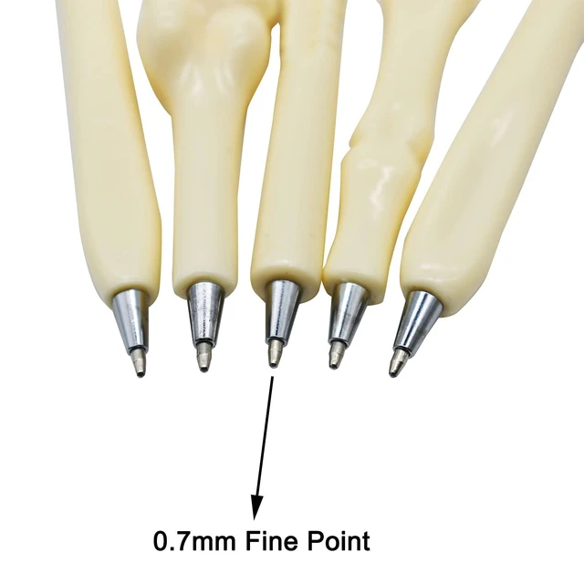 Alt view image 3 of 6 - Maydahui 10 PCS Bone Shape Halloween Ballpoint Pens 0.7mm Black Ink