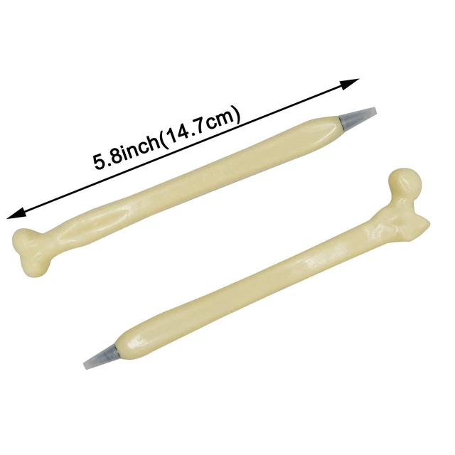 Alt view image 5 of 6 - Maydahui 10 PCS Bone Shape Halloween Ballpoint Pens 0.7mm Black Ink