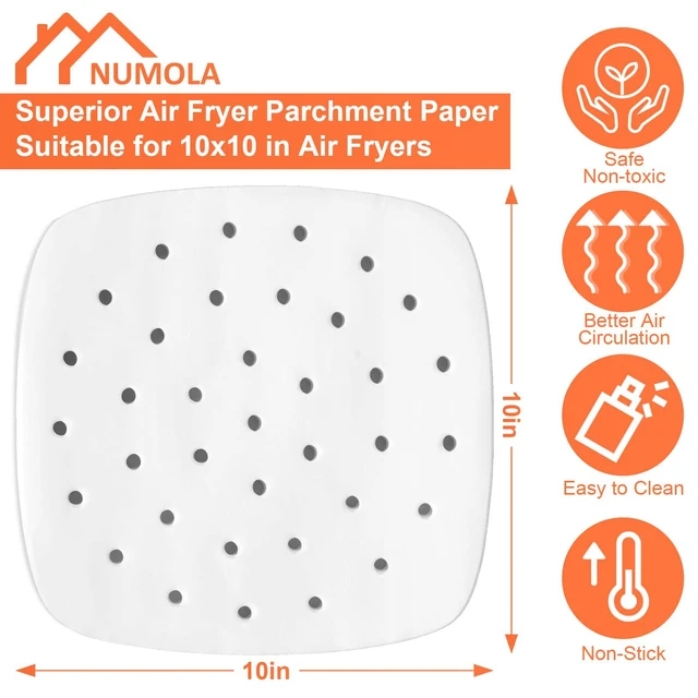 Alt view image 6 of 6 - 10Inch 100Pcs Air Fryer Parchment Paper Liners