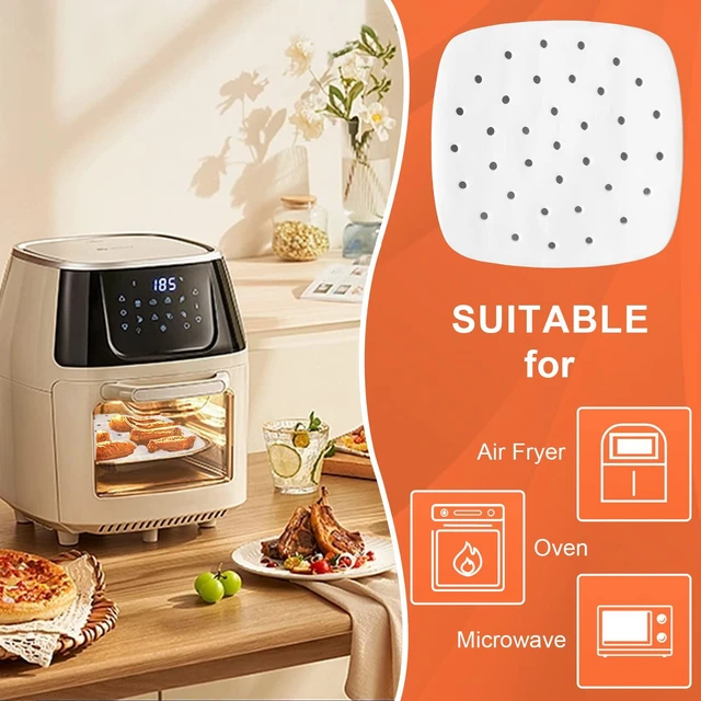 Alt view image 4 of 6 - 10Inch 100Pcs Air Fryer Parchment Paper Liners